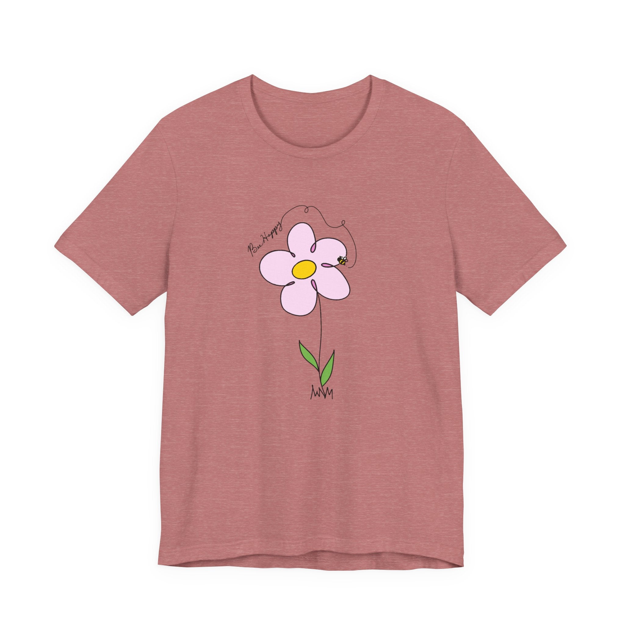 Bee Happy Springtime Flower T-Shirt