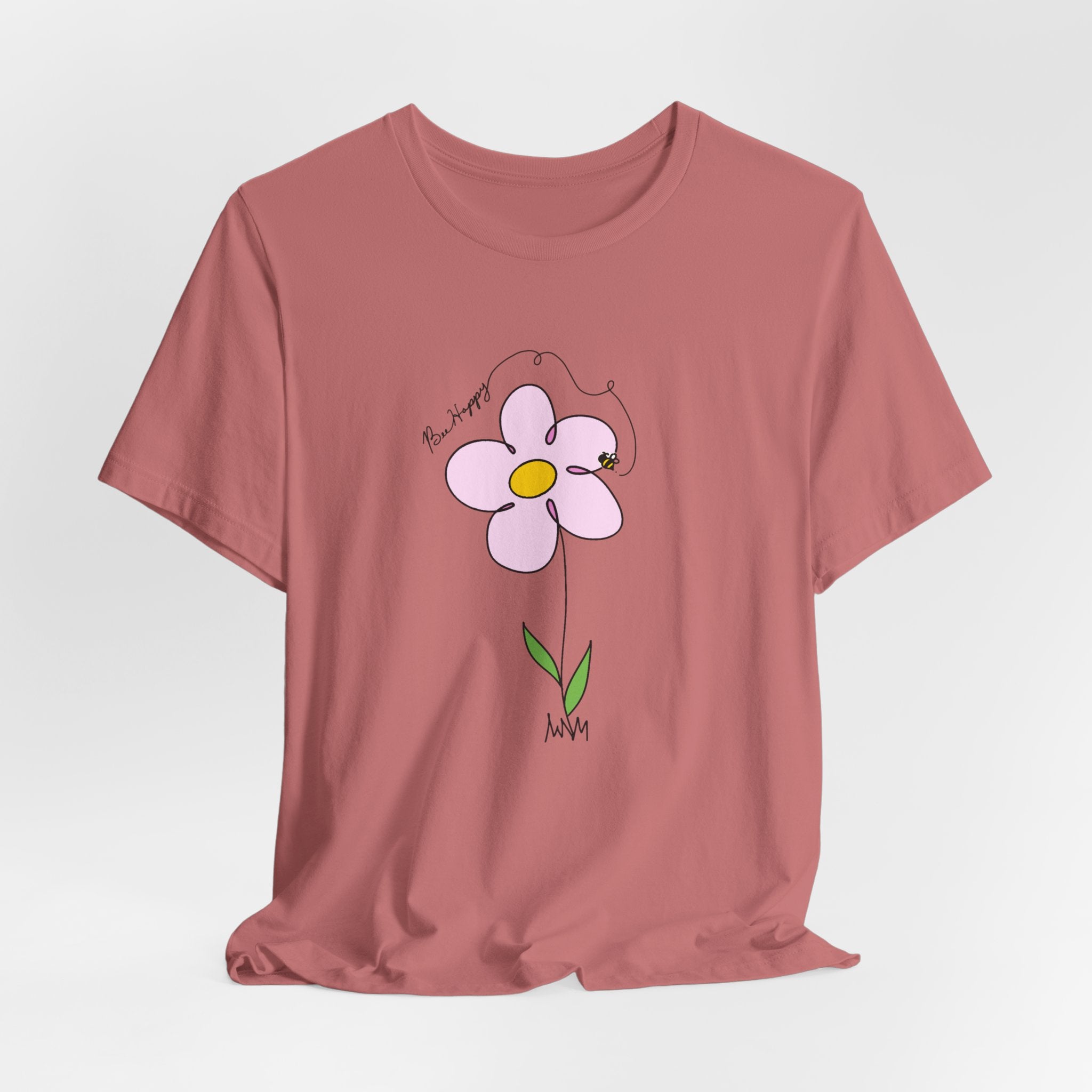 Bee Happy Springtime Flower T-Shirt