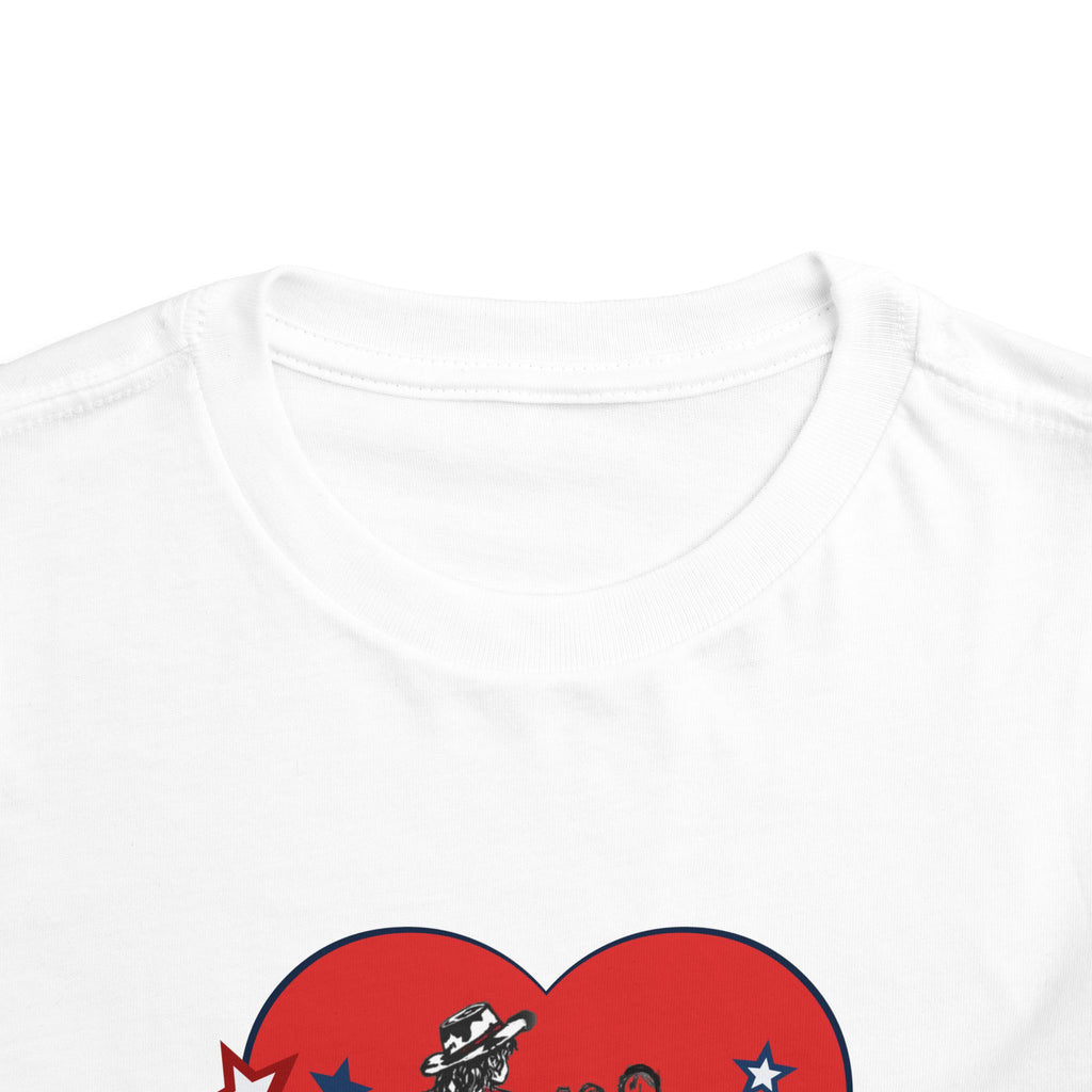 Toddler Tee - Patriotic USA Heart with Cowgirl Design