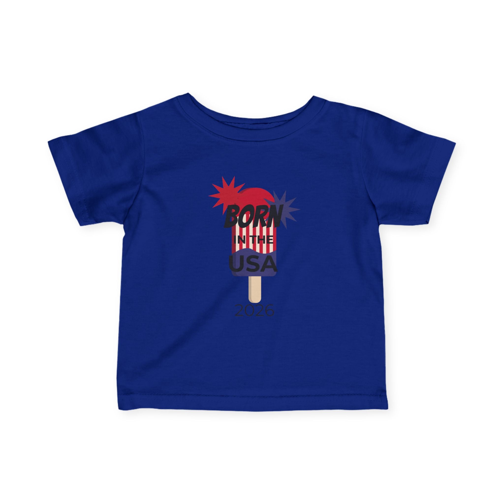 Infant Tee - "Born in the USA 2026" Patriotic Popsicle Baby Shirt
