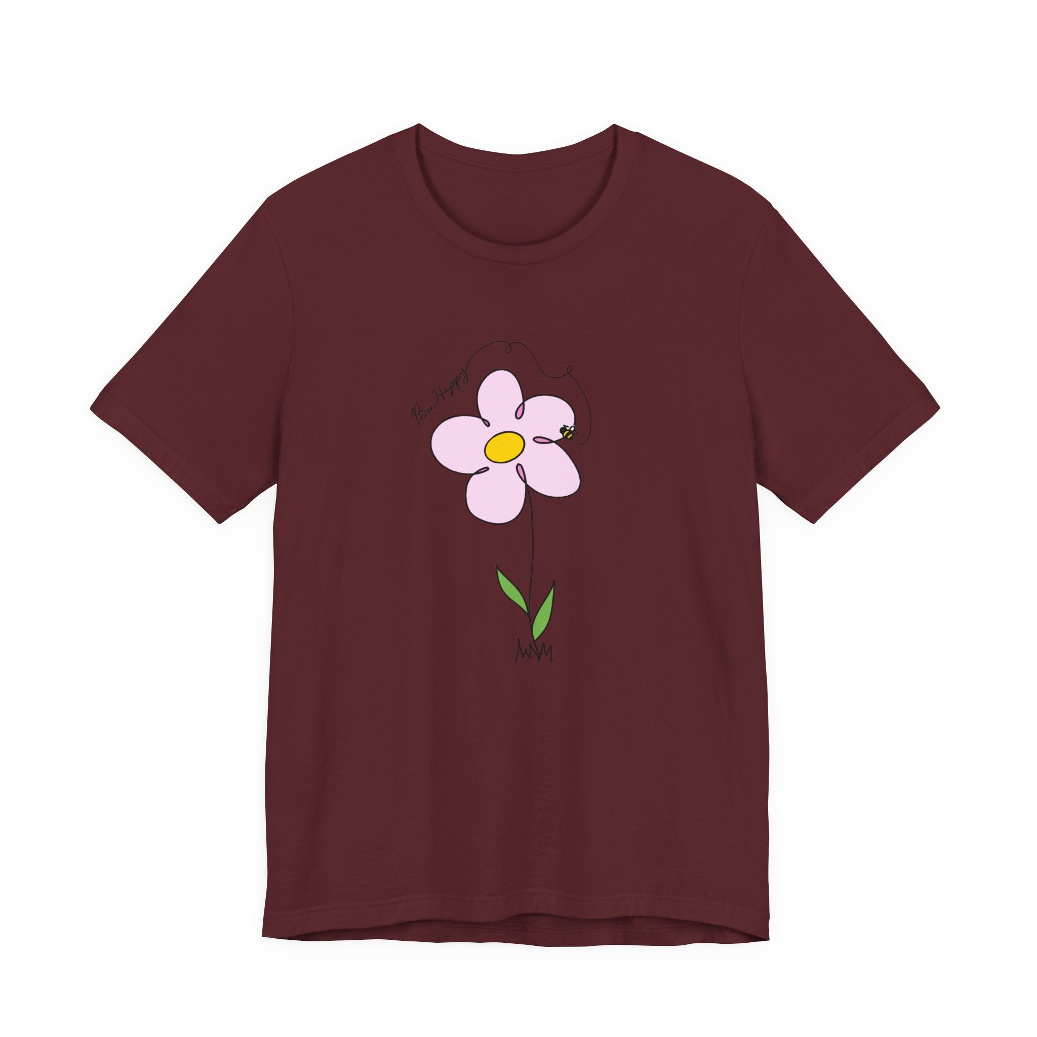 Bee Happy Springtime Flower T-Shirt