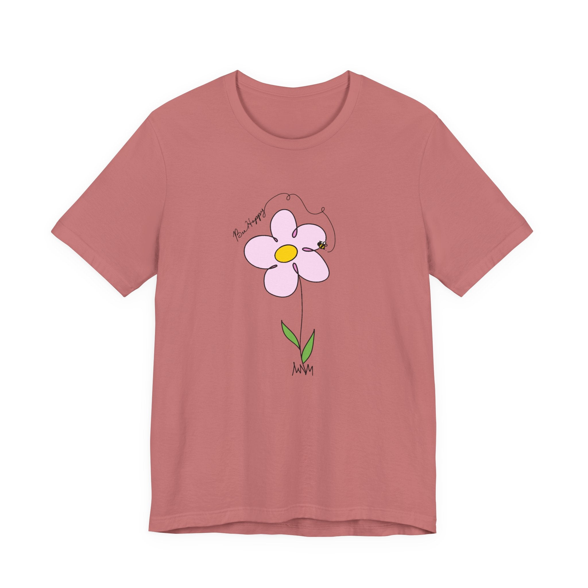 Bee Happy Springtime Flower T-Shirt
