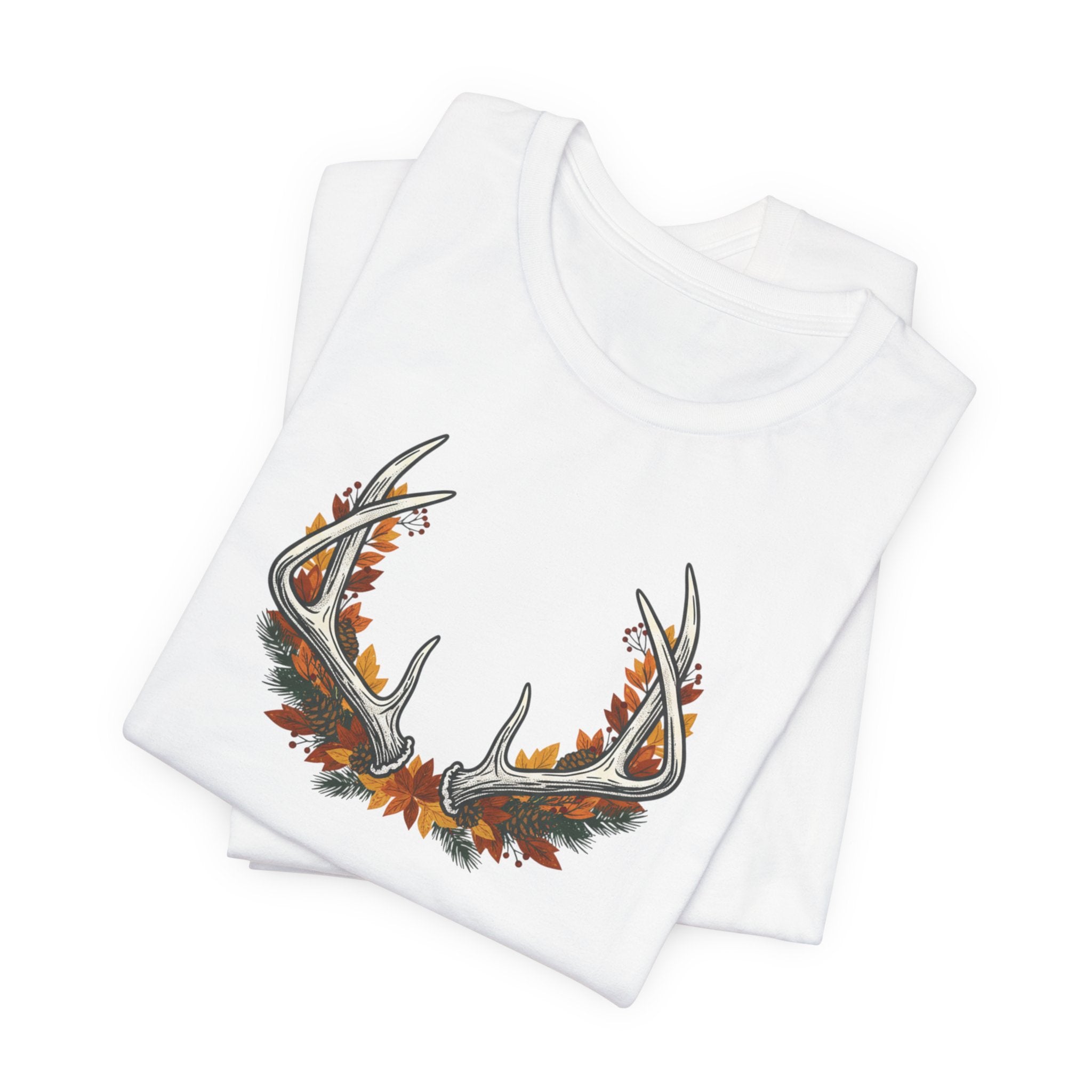 Antler Floral T-Shirt — Floral Deer Antlers Tee