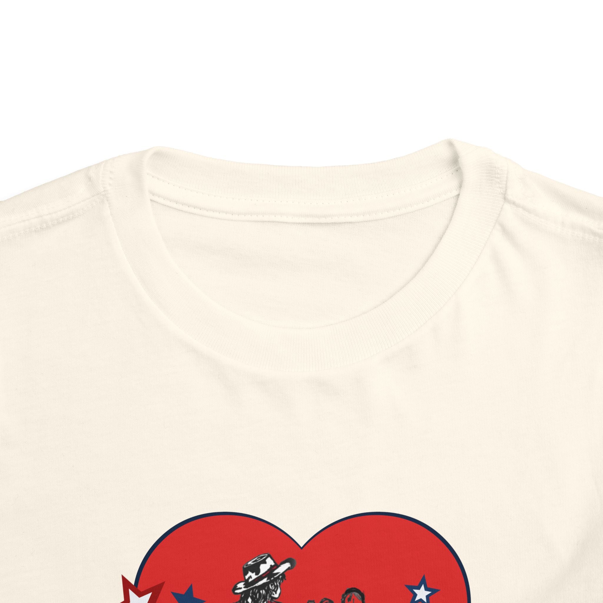 Toddler Tee - Patriotic USA Heart with Cowgirl Design