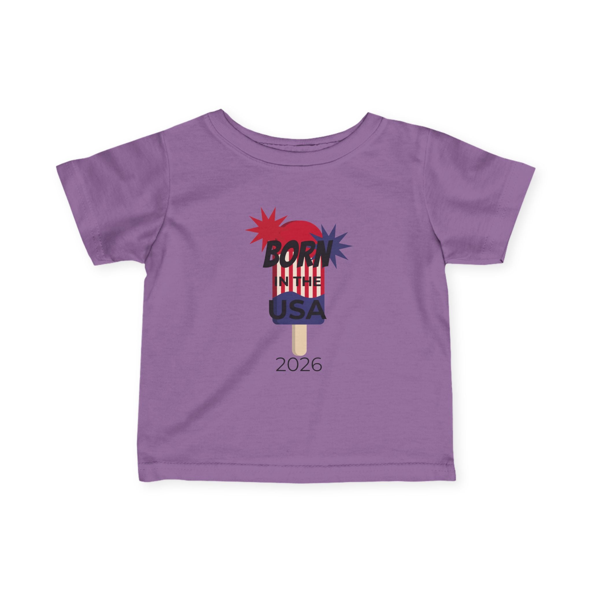 Infant Tee - "Born in the USA 2026" Patriotic Popsicle Baby Shirt