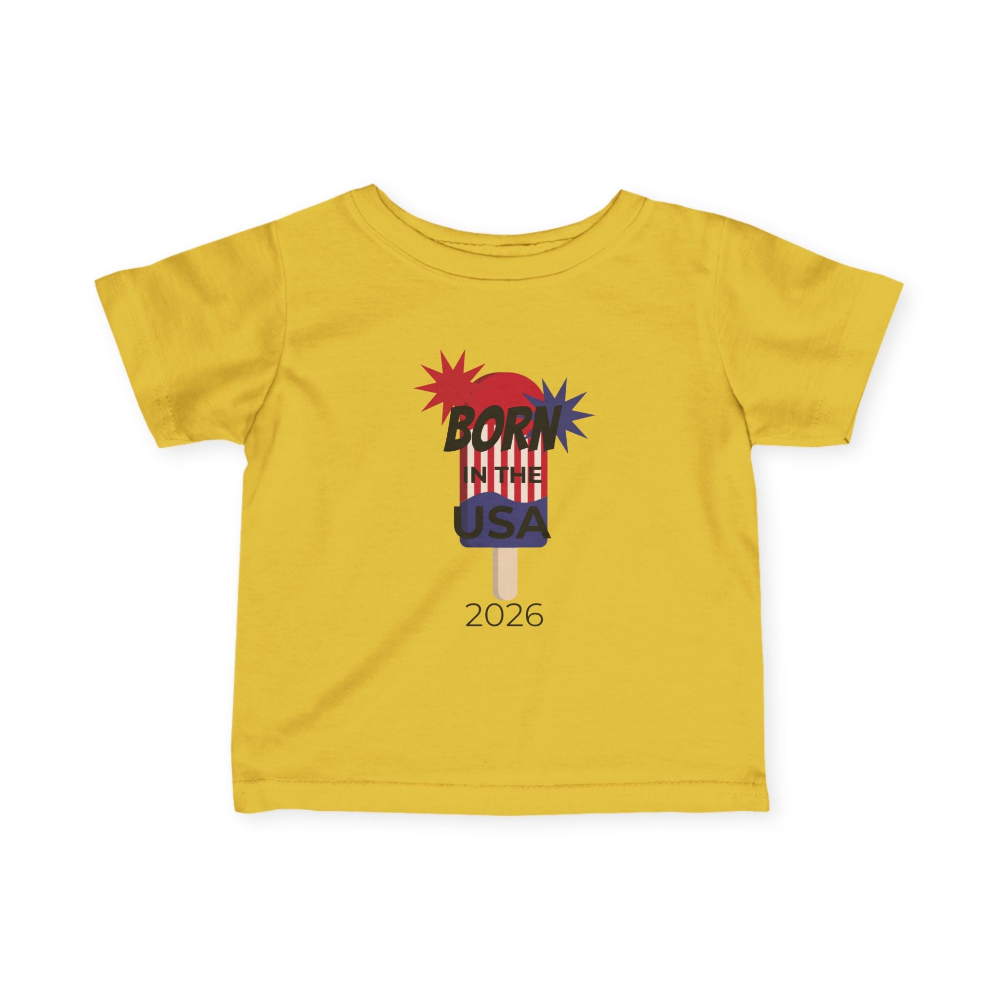 Infant Tee - "Born in the USA 2026" Patriotic Popsicle Baby Shirt