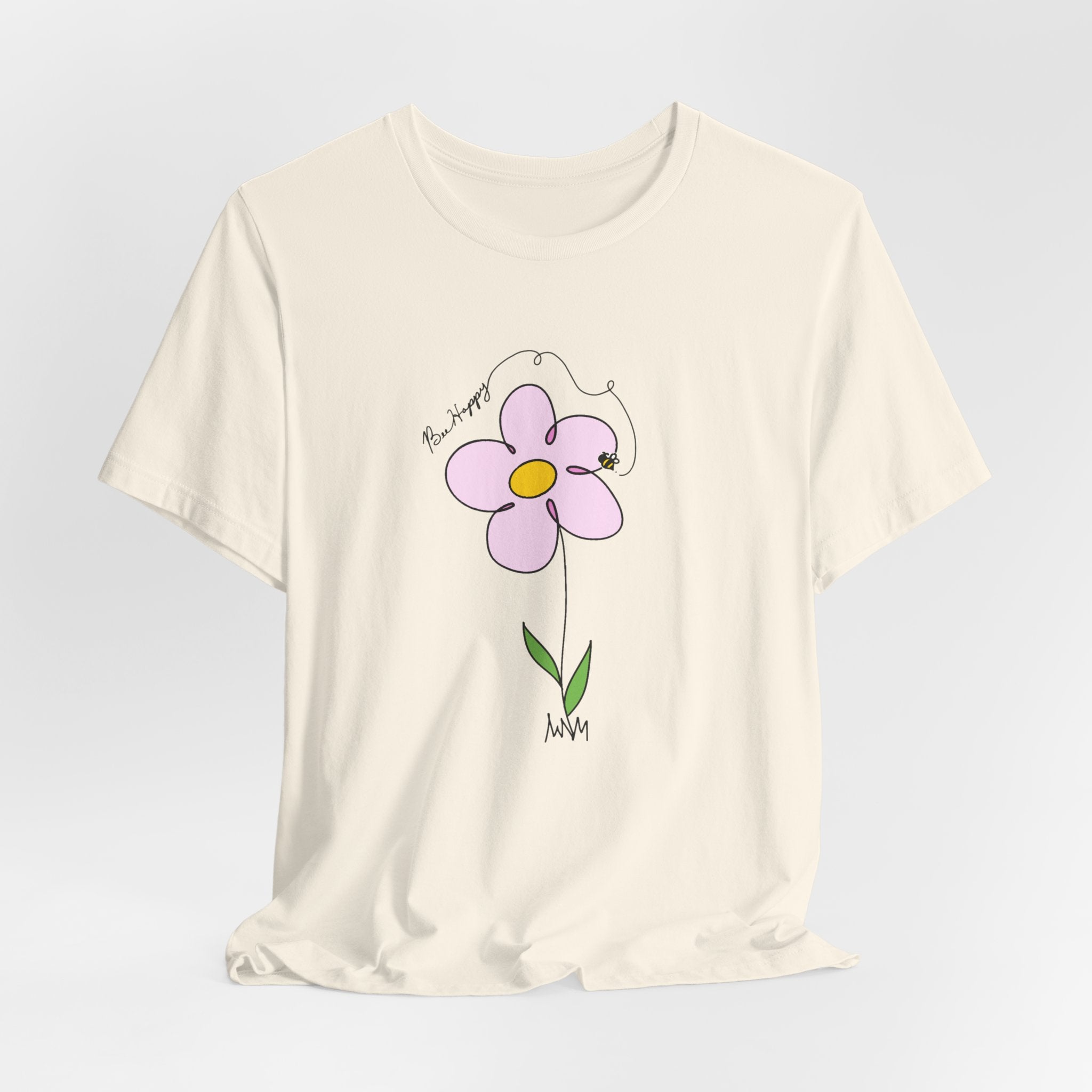 Bee Happy Springtime Flower T-Shirt