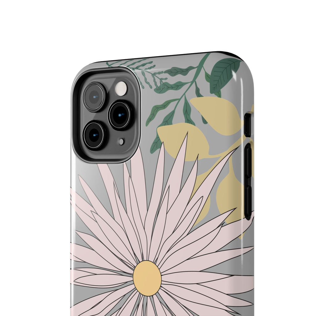 Gray Floral iPhone Case — Durable Protective iPhone Case with Botanical Design
