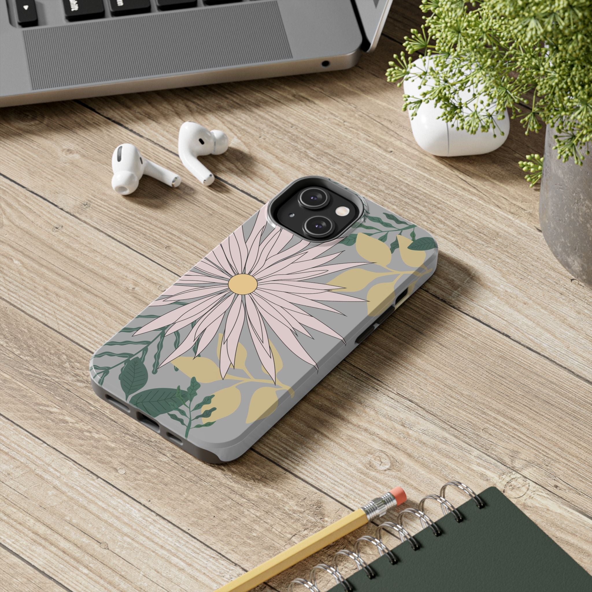 Floral Tough iPhone Case — Durable Protective Phone Case with Botanical Design