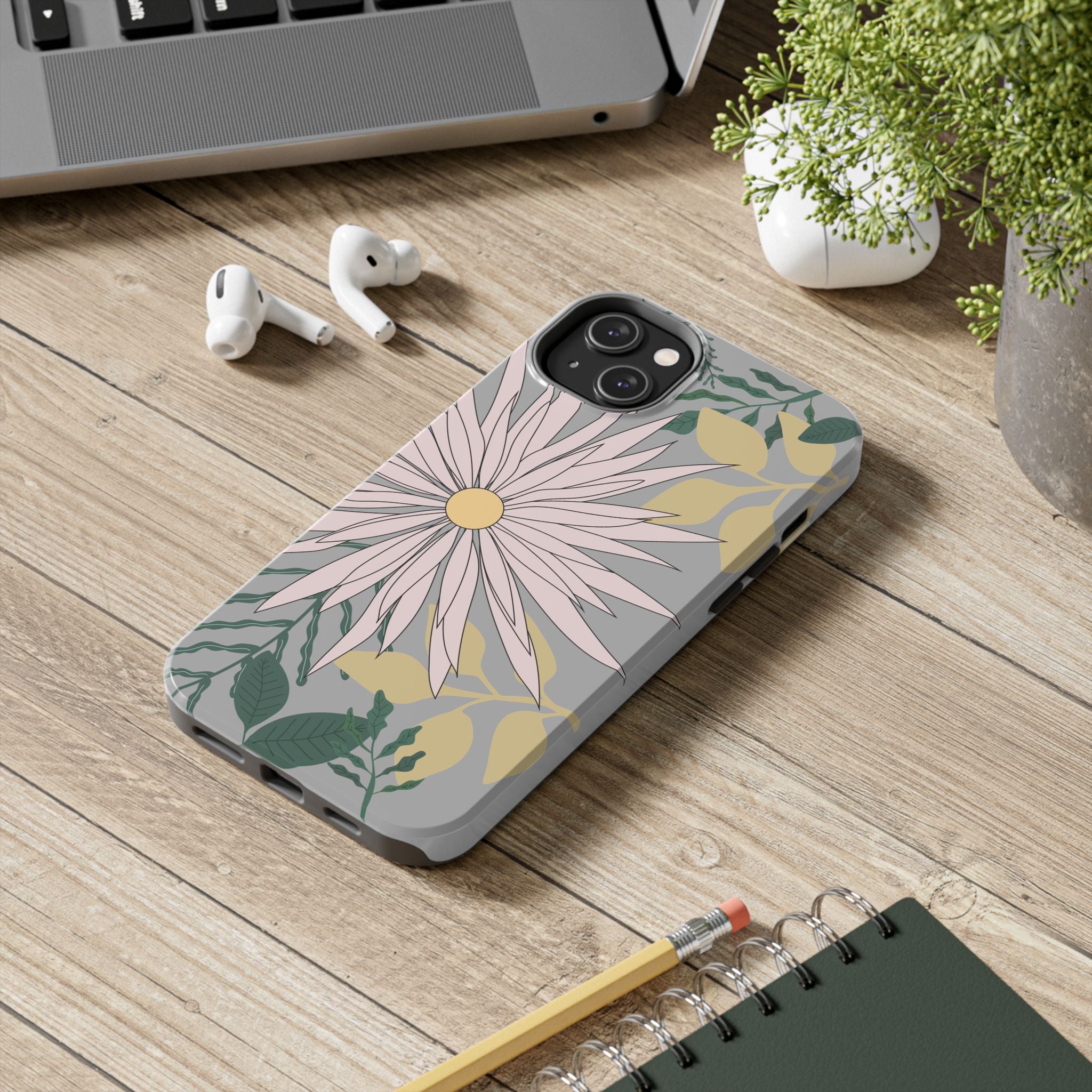 Floral Tough iPhone Case — Durable Protective Phone Case with Botanical Design